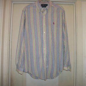 ON TREND DESIGNER RALPH LAUREN RETRO MENS PASTELS COTTON SHIRT L RALPH L…